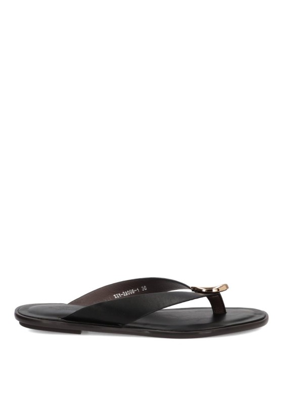 Sandalia negra con suela plana de mujer SORAIA XZY-2A006