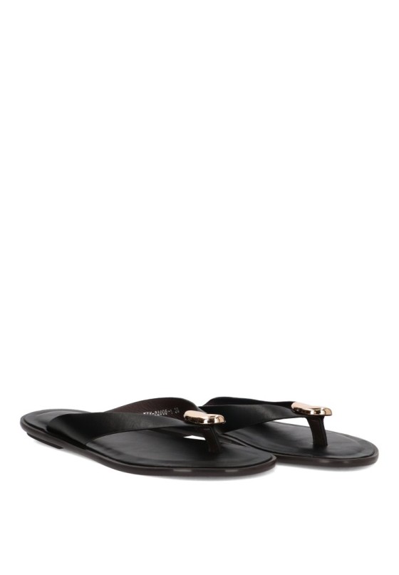 Sandalia negra con suela plana de mujer SORAIA XZY-2A006