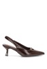 Zapato salón abierto con lazo de mujer ETIKA 63327 en color café