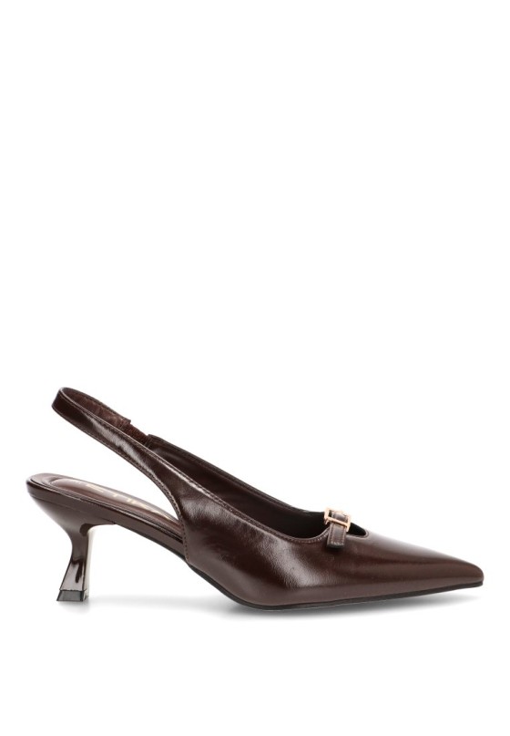 Zapato salón abierto con lazo de mujer ETIKA 63327 en color café