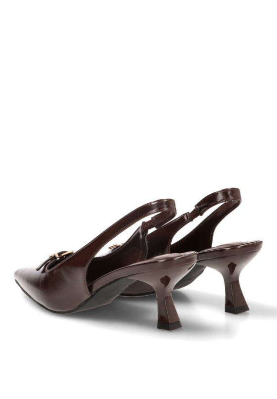 Zapato salón abierto con lazo de mujer ETIKA 63327 en color café