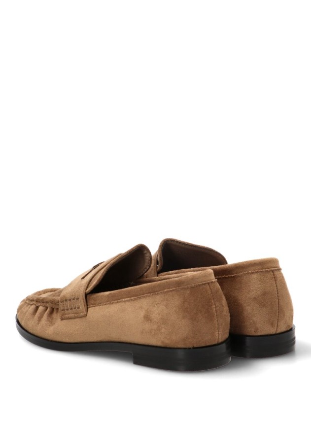 Mocasín kakhi en antelina CEREZA P146 para mujer