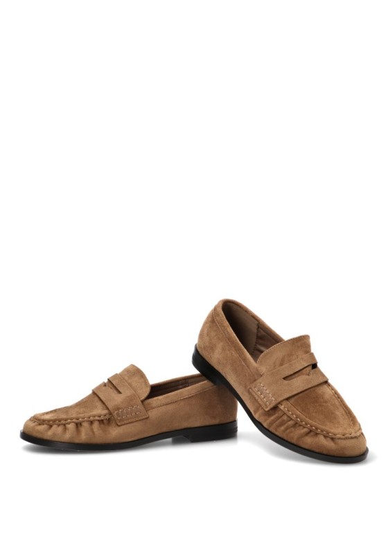 Mocasín kakhi en antelina CEREZA P146 para mujer