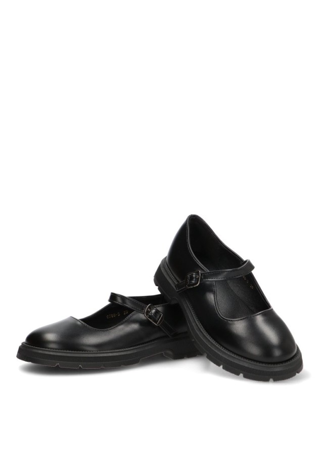 Zapato colegial negro con hebilla BUBBLE BOBBLE C788 para niña