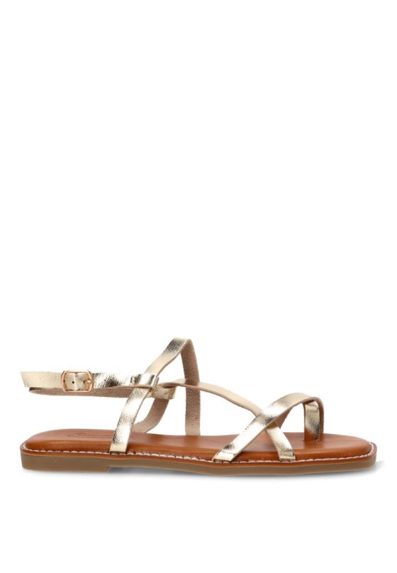 Sandalia oro con suela plana para mujer SORAIA GZ-1U6