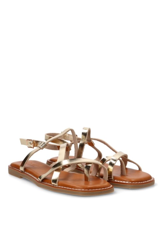 Sandalia oro con suela plana para mujer SORAIA GZ-1U6
