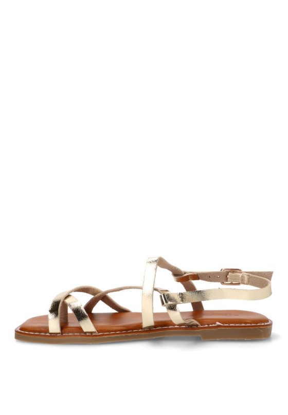 Sandalia oro con suela plana para mujer SORAIA GZ-1U6