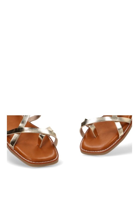 Sandalia oro con suela plana para mujer SORAIA GZ-1U6