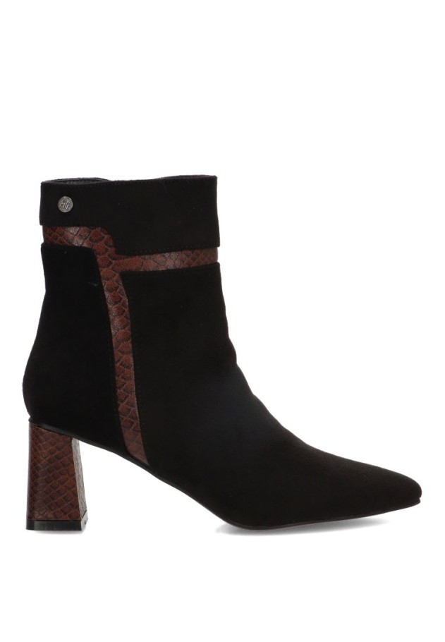 Botín negro sintético con tacón alto de mujer Luna Collection A-5435