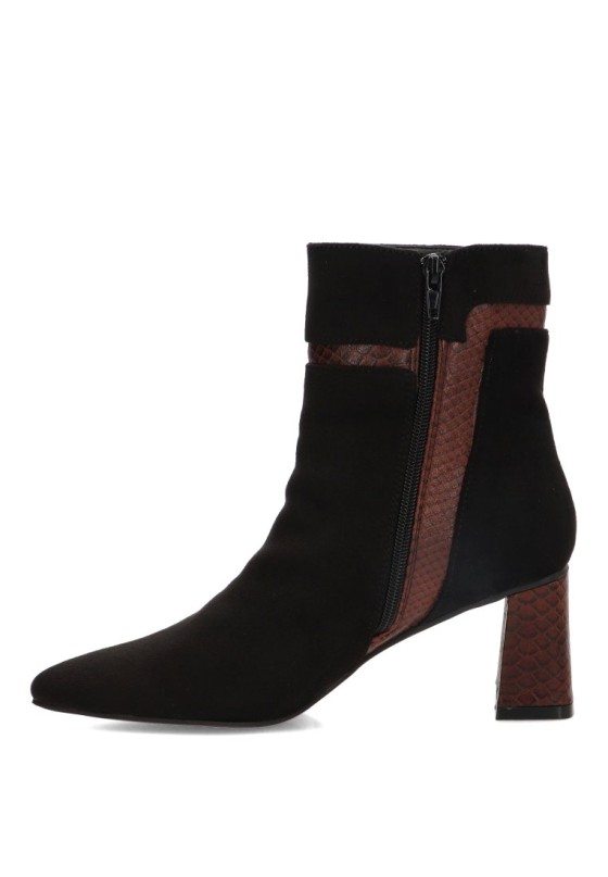 Botín negro sintético con tacón alto de mujer Luna Collection A-5435
