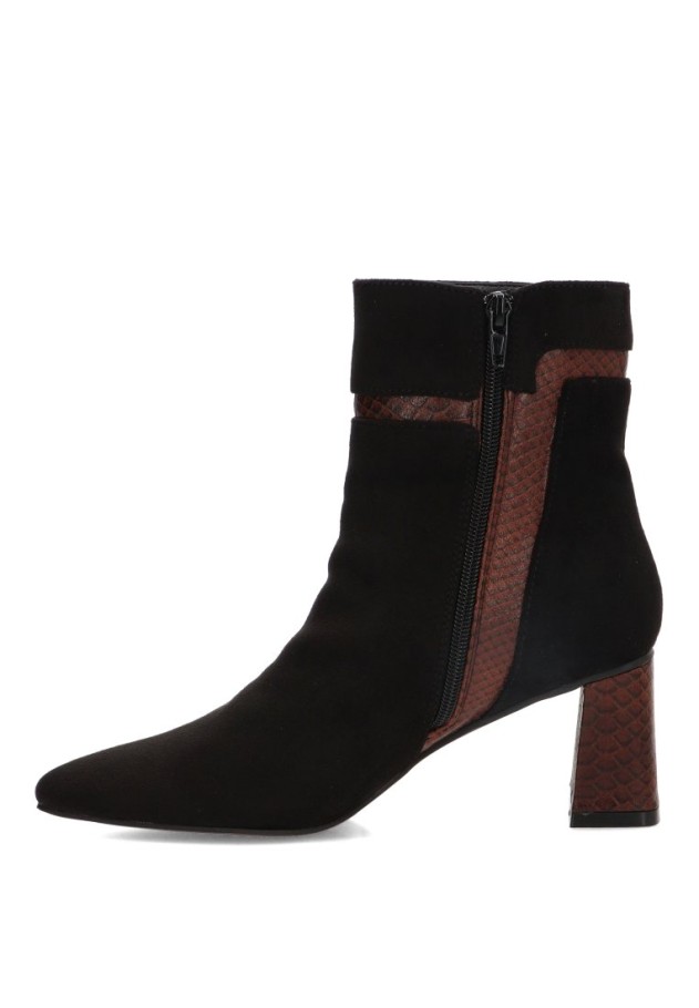 Botín negro sintético con tacón alto de mujer Luna Collection A-5435