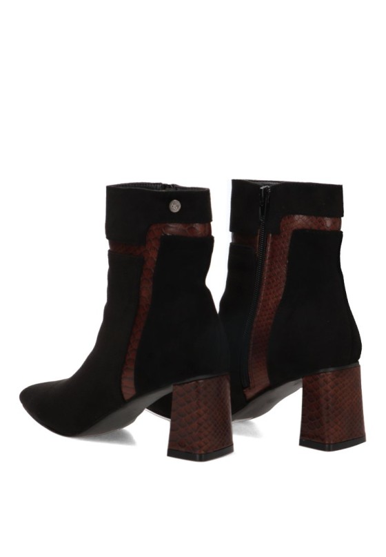 Botín negro sintético con tacón alto de mujer Luna Collection A-5435