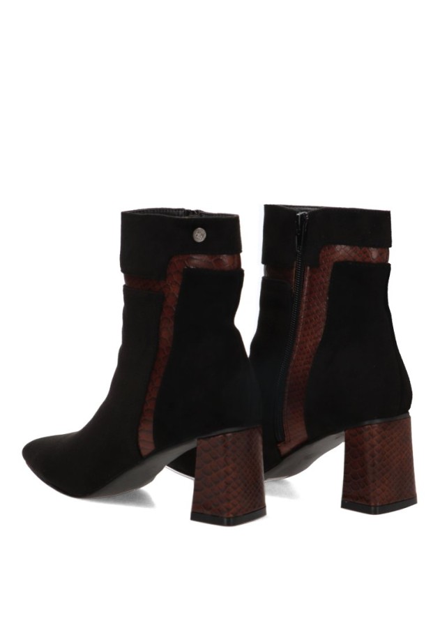 Botín negro sintético con tacón alto de mujer Luna Collection A-5435