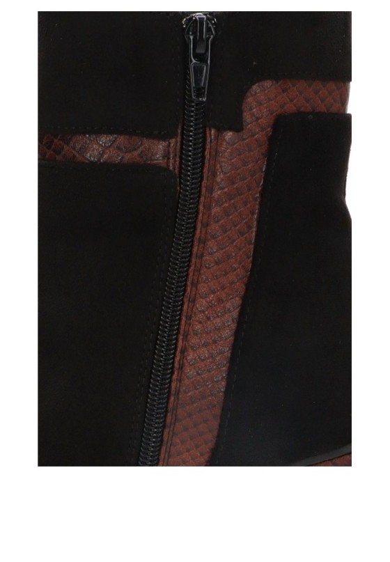 Botín negro sintético con tacón alto de mujer Luna Collection A-5435