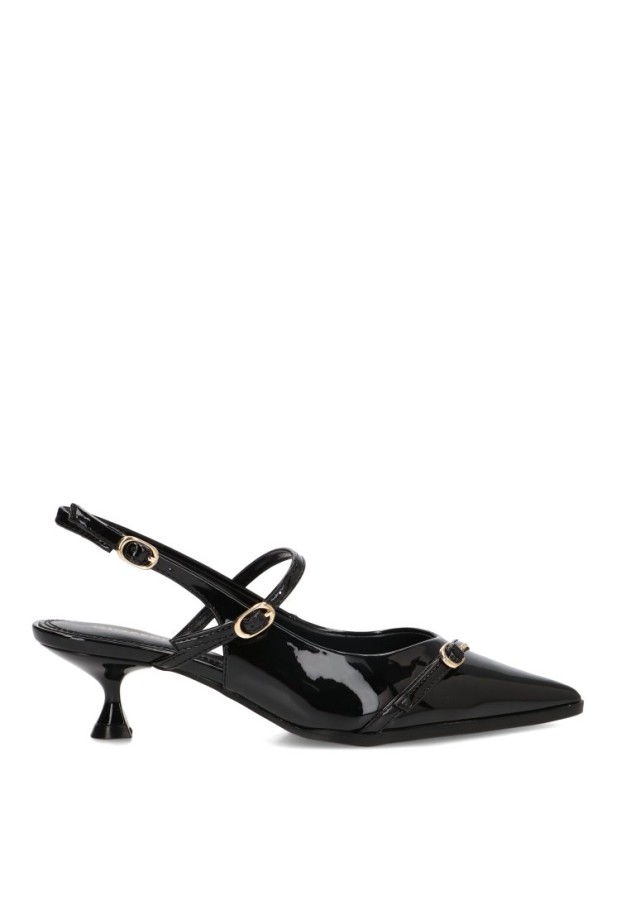 Salón slingback GIOSEPPO 76190 negro de tacón medio