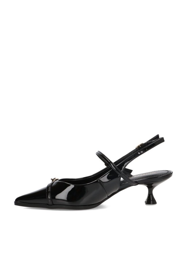 Salón slingback GIOSEPPO 76190 negro de tacón medio