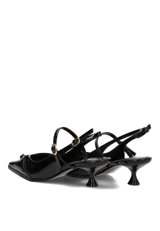 Salón slingback GIOSEPPO 76190 negro de tacón medio