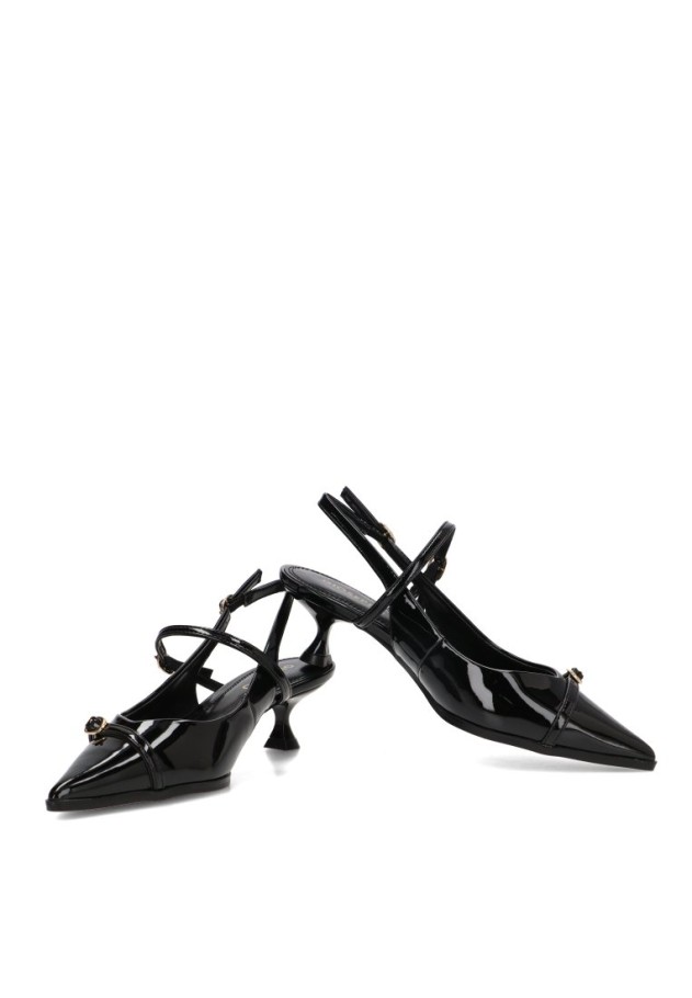 Salón slingback GIOSEPPO 76190 negro de tacón medio