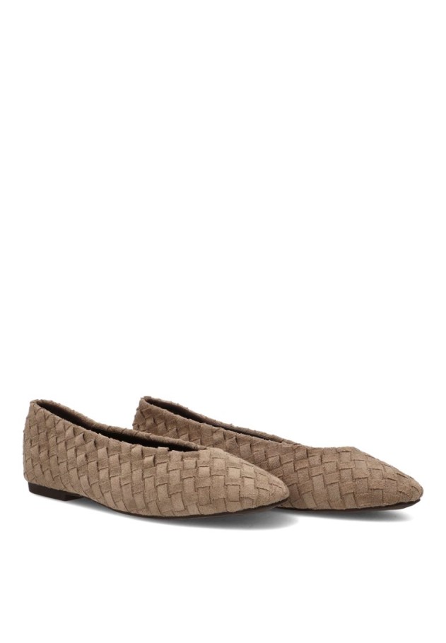 Bailarina beige BER6162 para mujer con suela plana