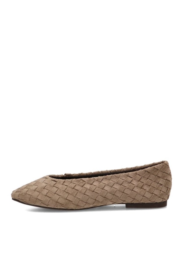 Bailarina beige BER6162 para mujer con suela plana