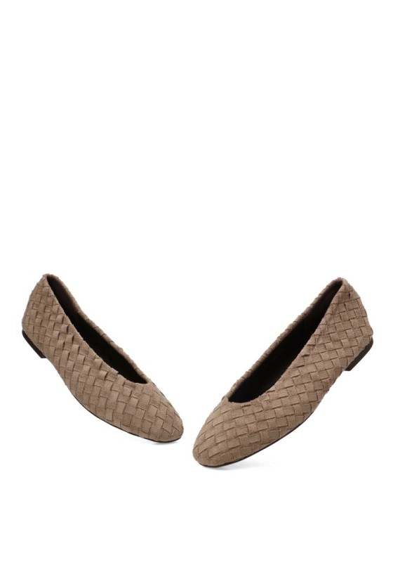 Bailarina beige BER6162 para mujer con suela plana