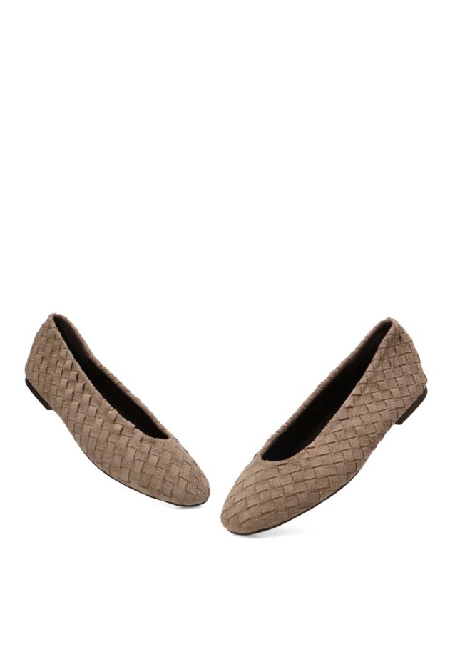 Bailarina beige BER6162 para mujer con suela plana