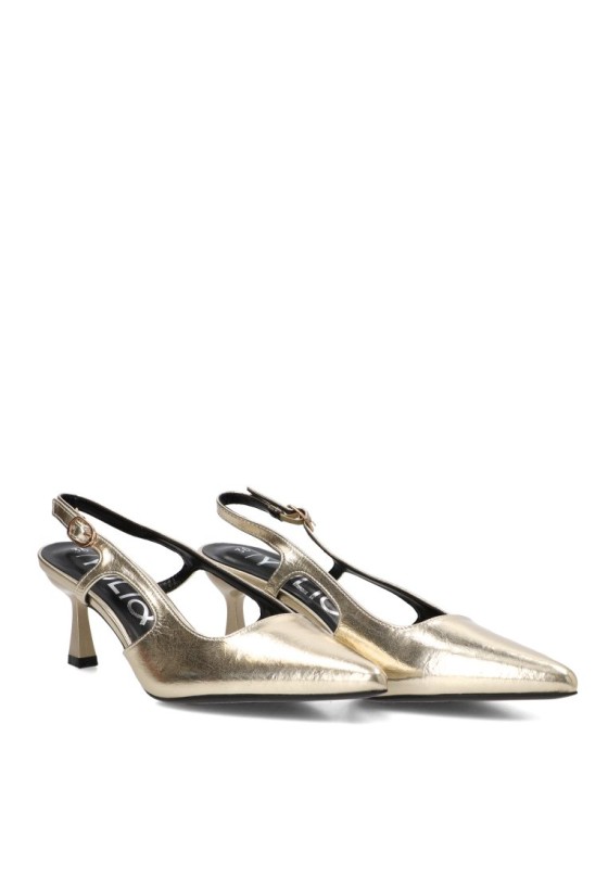 Zapato salón abierto de mujer YULIA LZ 5004 en oro