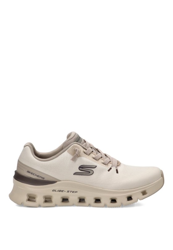 Deportivo casual para hombre SKECHERS 233132 en taupe con suela plana y plantilla memory foam