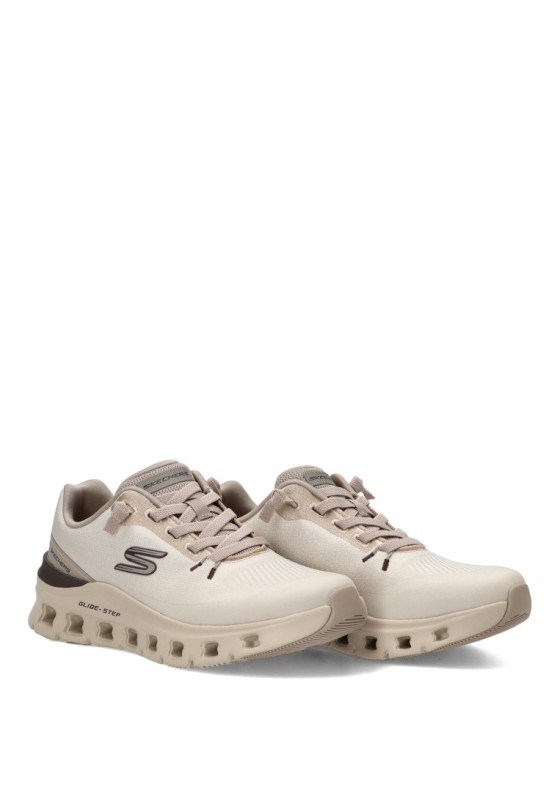 Deportivo casual para hombre SKECHERS 233132 en taupe con suela plana y plantilla memory foam