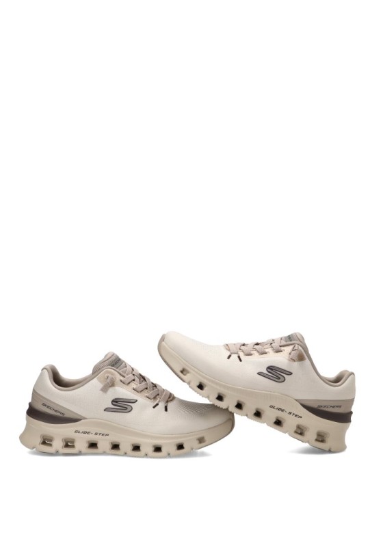 Deportivo casual para hombre SKECHERS 233132 en taupe con suela plana y plantilla memory foam