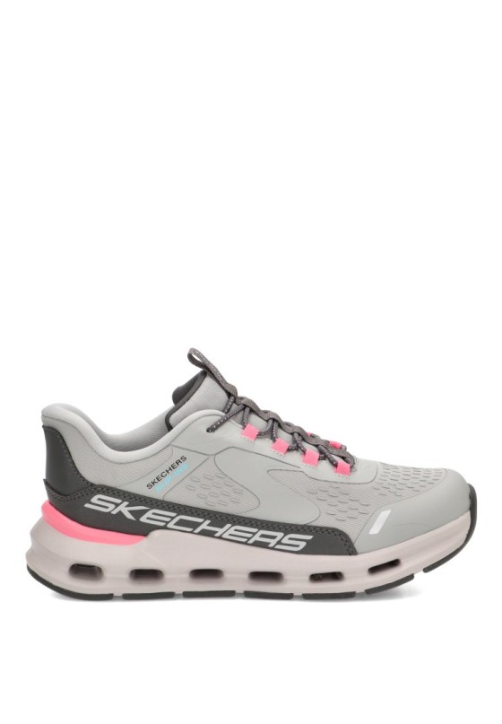 Deportivo textil gris con suela plana de mujer SKECHERS 303654L