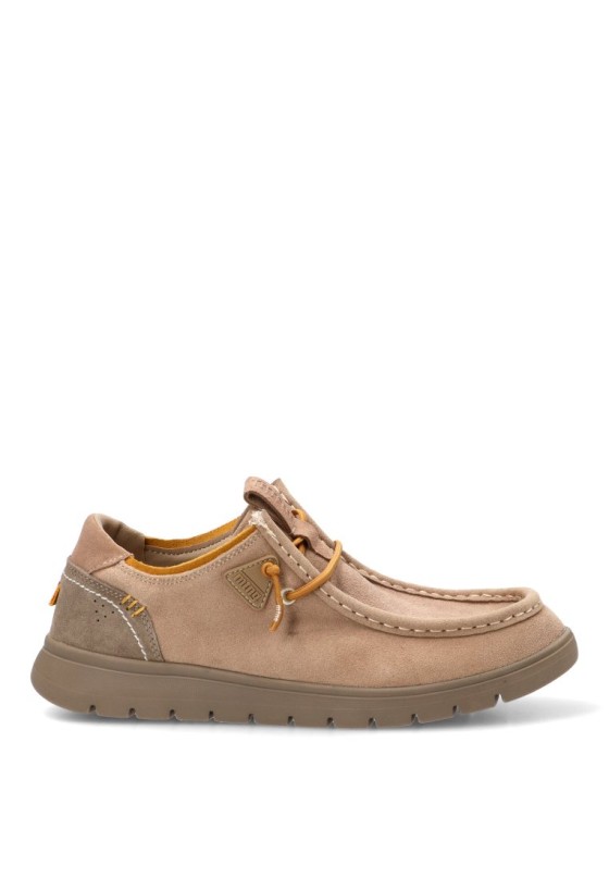Mocasín náutico Kiova de hombre MUSTANG 84881 en piel taupe
