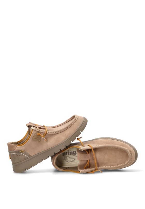 Mocasín náutico Kiova de hombre MUSTANG 84881 en piel taupe
