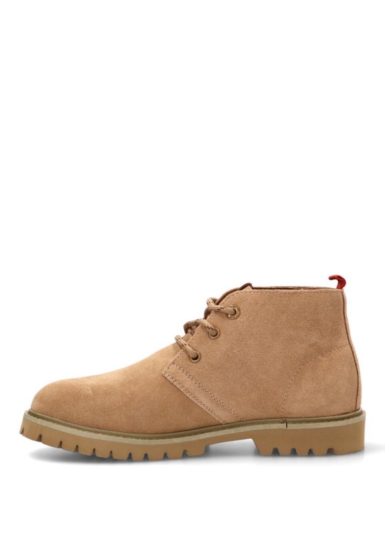 Botín de hombre MUSTANG 84875 en piel camel con suela plana