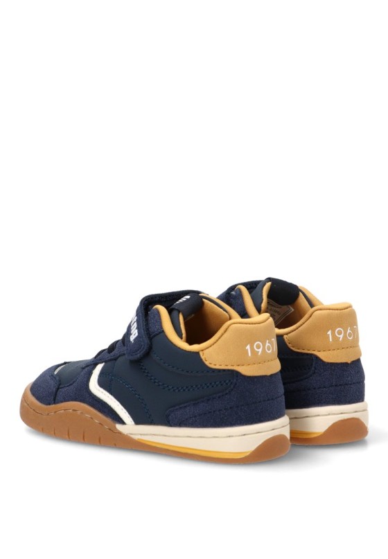 Deportivo barefoot con velcro para niño Mustang Kids 49096 en marino