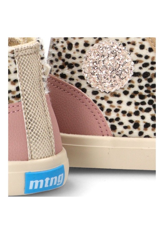 Deportivo con estampado leopardo y suela plana de niña 49322 Mustang Kids