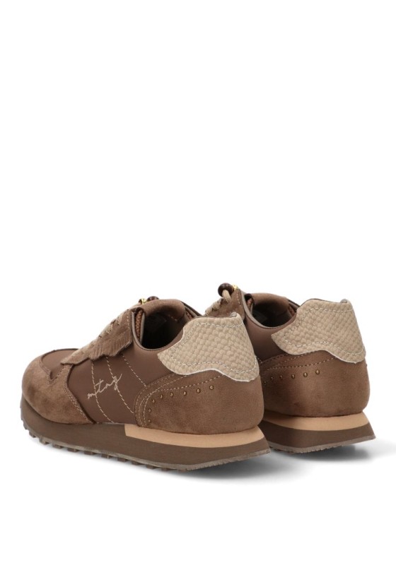 Deportivo taupe con suela plana para mujer MUSTANG 60056