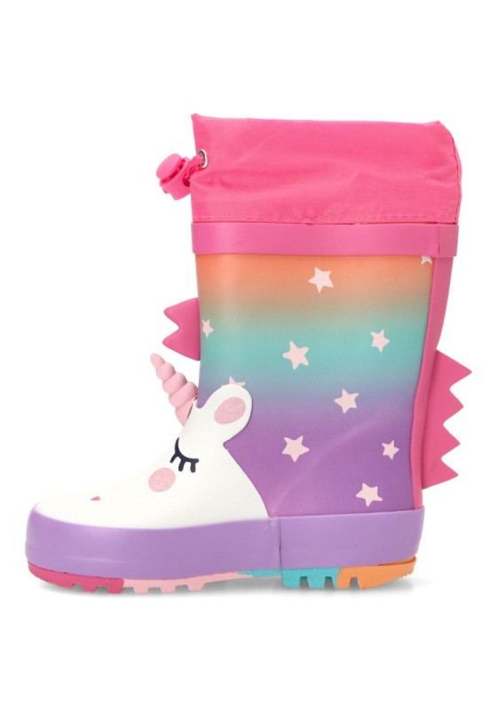 Bota y botín de agua fucsia para niña BUBBLE BOBBLE C1898