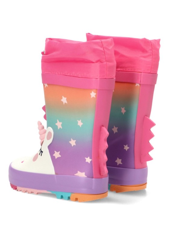 Bota y botín de agua fucsia para niña BUBBLE BOBBLE C1898