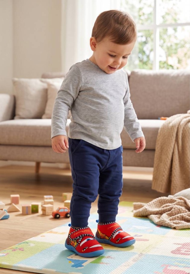 Zapatillas de casa rojas con velcro para niño Luna Collection 2300007388