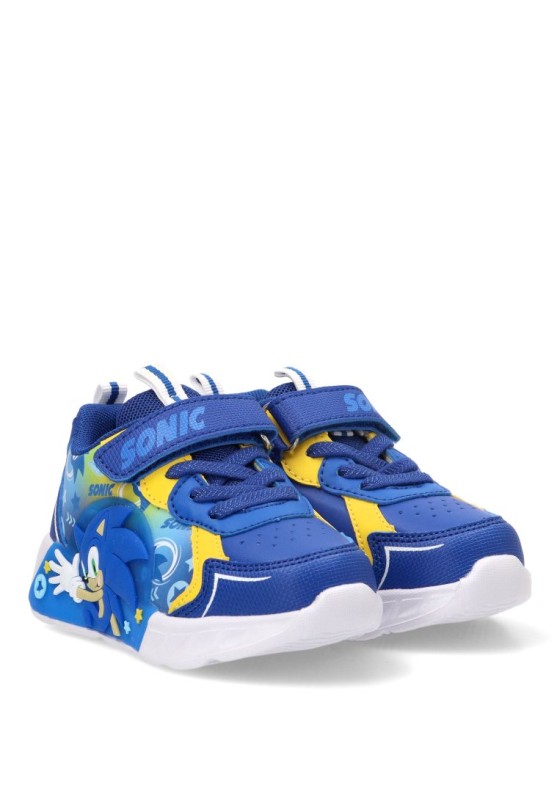 Deportivo azul con luces y suela plana para niño N9610127S