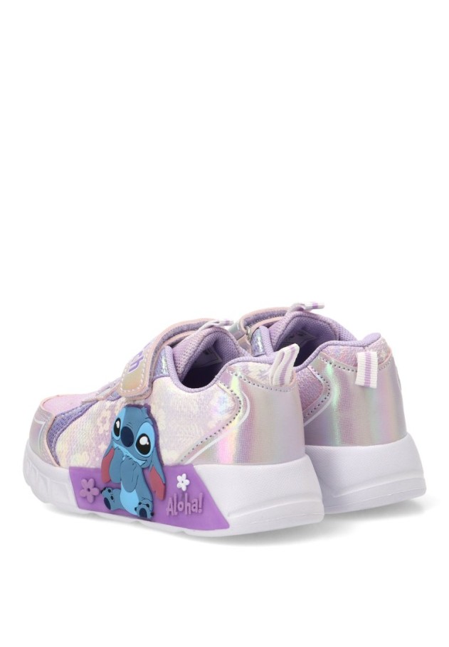 Deportivo sintético lila con luces para niña D6020303S