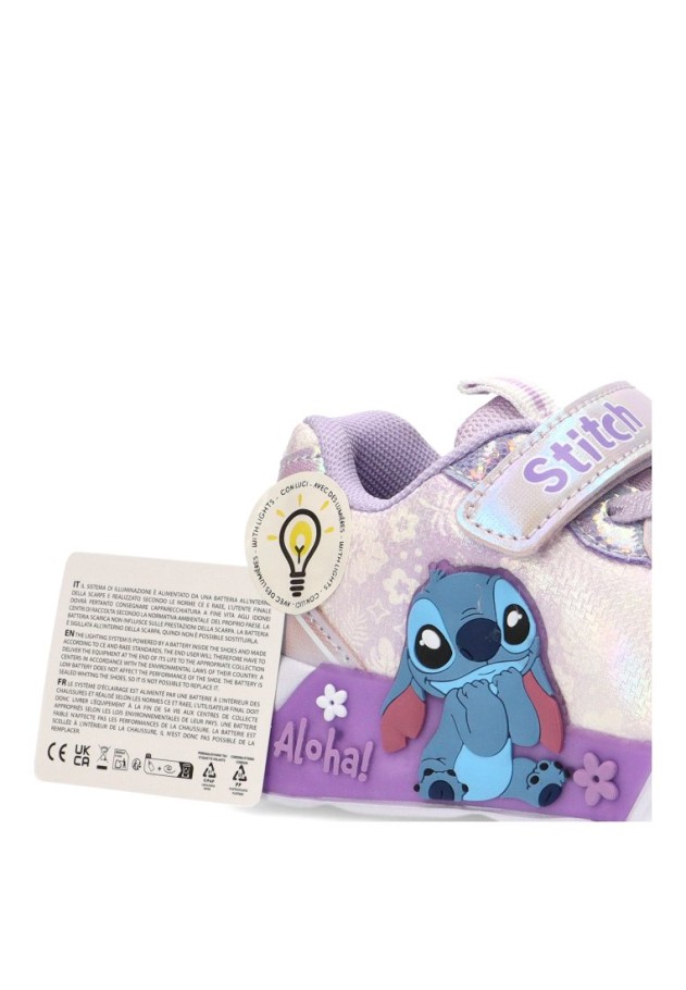 Deportivo sintético lila con luces para niña D6020303S