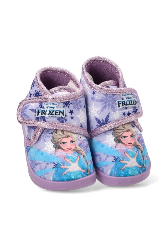 Zapatillas de casa respetuosas de textil lila para niña D4310839T
