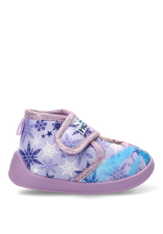 Zapatillas de casa respetuosas de textil lila para niña D4310839T