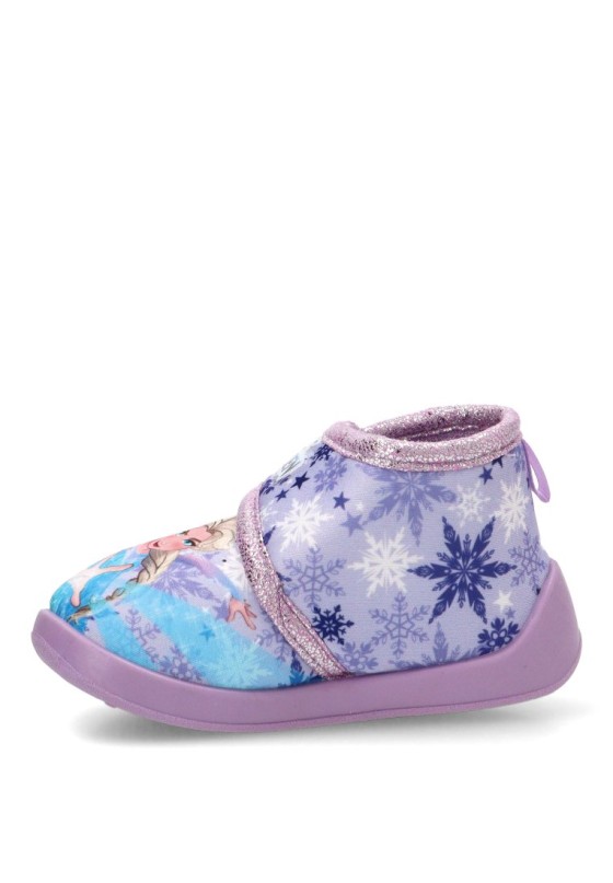 Zapatillas de casa respetuosas de textil lila para niña D4310839T