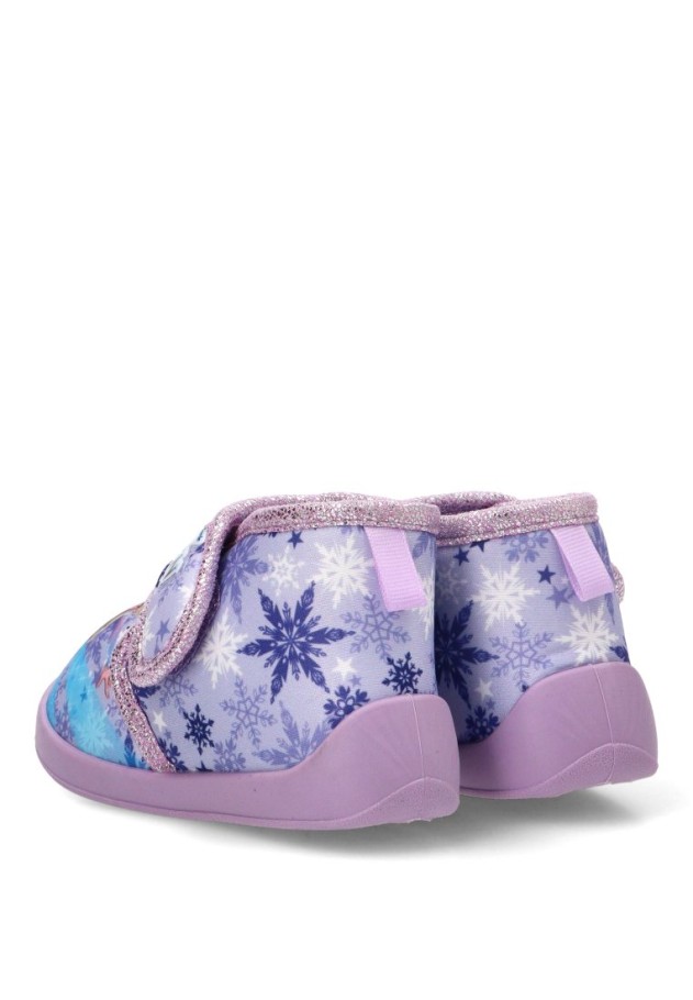 Zapatillas de casa respetuosas de textil lila para niña D4310839T
