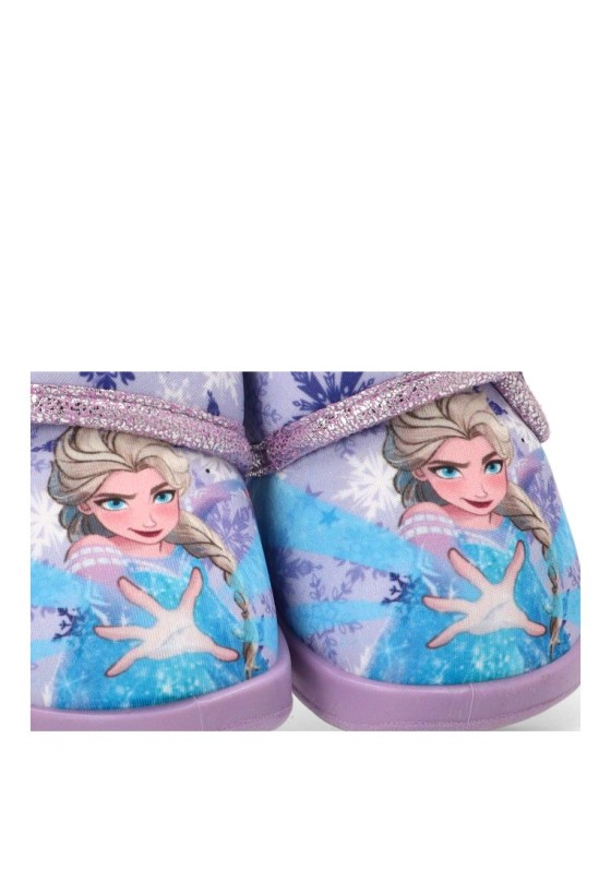 Zapatillas de casa respetuosas de textil lila para niña D4310839T