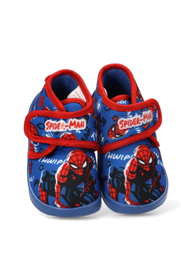 Zapatillas de casa azul textil respetuoso barefoot Spiderman para niño R1310731T