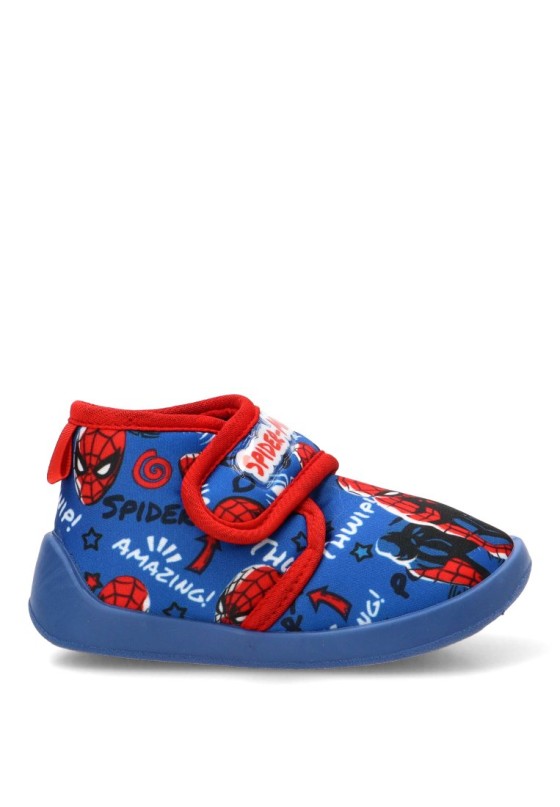 Zapatillas de casa azul textil respetuoso barefoot Spiderman para niño R1310731T